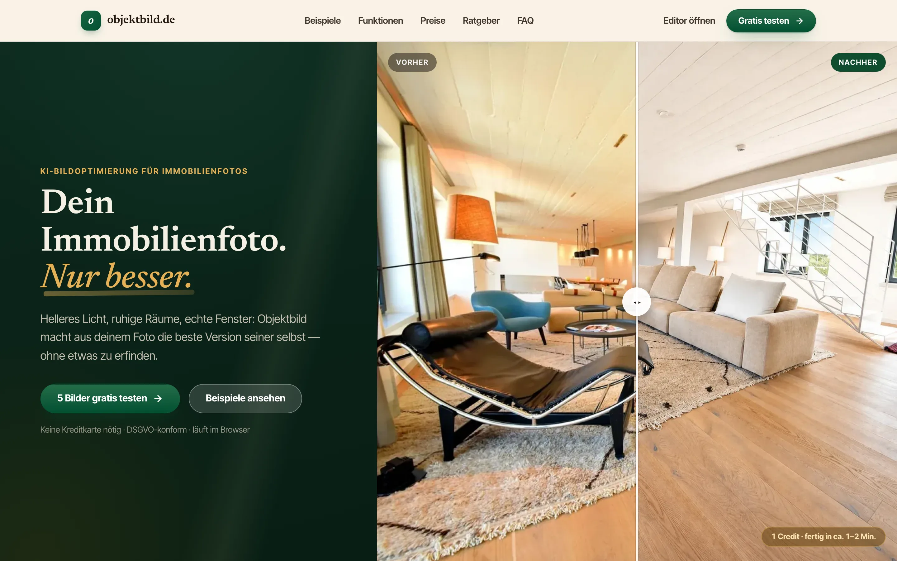 Website von Objektbild - Desktop-Ansicht