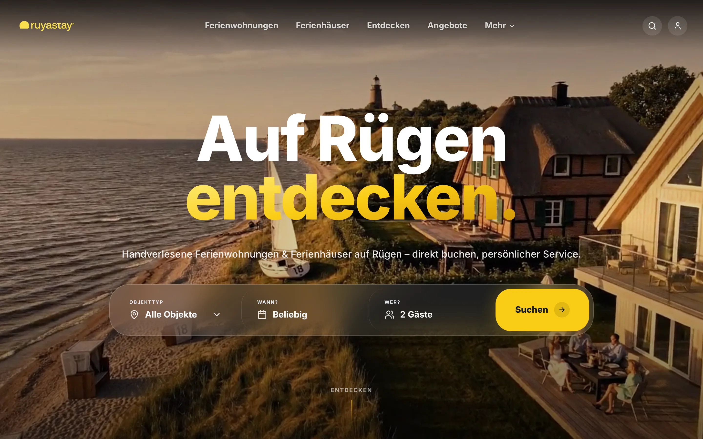 Website von Ruyastay - Desktop-Ansicht